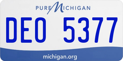 MI license plate DEO5377