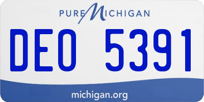 MI license plate DEO5391