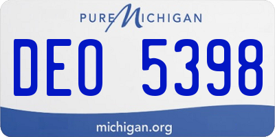 MI license plate DEO5398