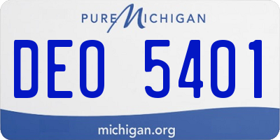 MI license plate DEO5401