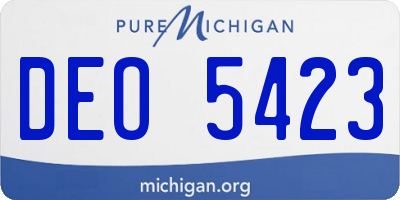 MI license plate DEO5423