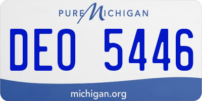 MI license plate DEO5446