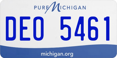 MI license plate DEO5461