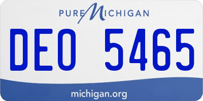MI license plate DEO5465
