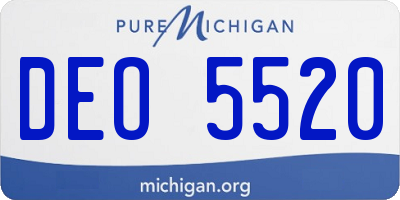 MI license plate DEO5520