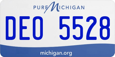 MI license plate DEO5528