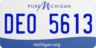 MI license plate DEO5613
