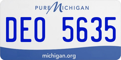 MI license plate DEO5635