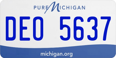 MI license plate DEO5637