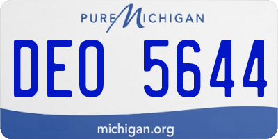 MI license plate DEO5644
