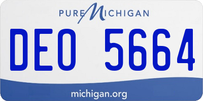MI license plate DEO5664