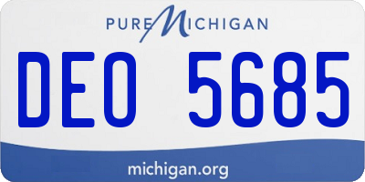 MI license plate DEO5685