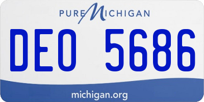 MI license plate DEO5686