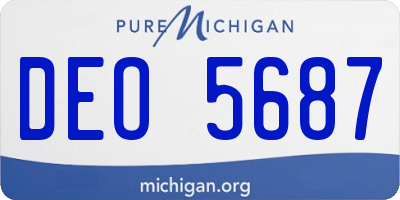 MI license plate DEO5687