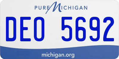 MI license plate DEO5692
