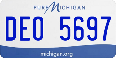 MI license plate DEO5697