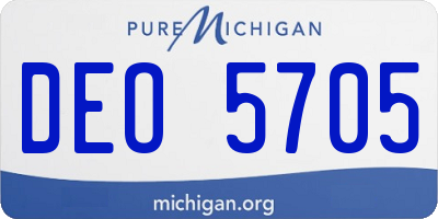 MI license plate DEO5705