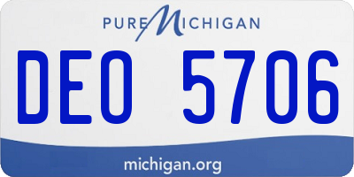 MI license plate DEO5706