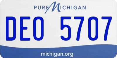 MI license plate DEO5707