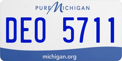 MI license plate DEO5711