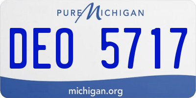 MI license plate DEO5717