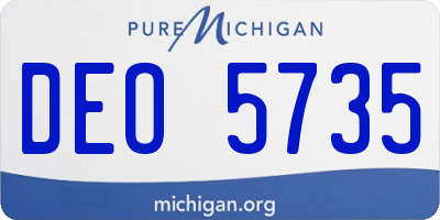 MI license plate DEO5735