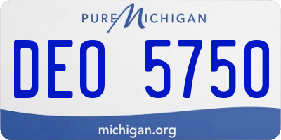 MI license plate DEO5750