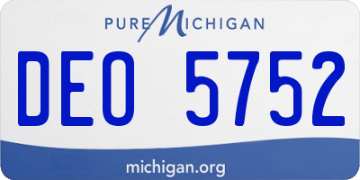 MI license plate DEO5752