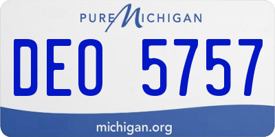 MI license plate DEO5757