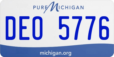 MI license plate DEO5776