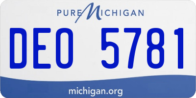 MI license plate DEO5781