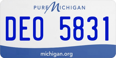 MI license plate DEO5831