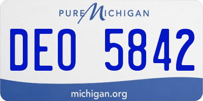 MI license plate DEO5842