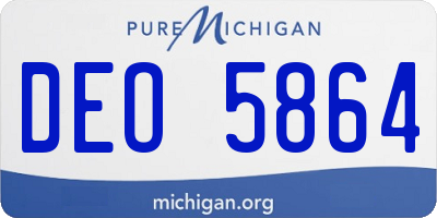 MI license plate DEO5864