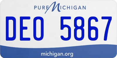 MI license plate DEO5867