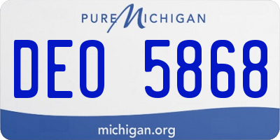 MI license plate DEO5868