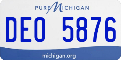 MI license plate DEO5876