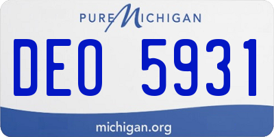 MI license plate DEO5931