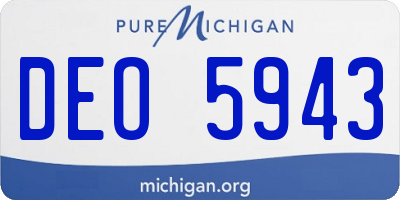 MI license plate DEO5943