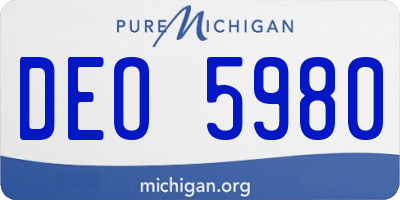 MI license plate DEO5980