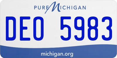MI license plate DEO5983