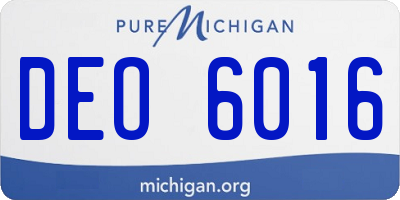 MI license plate DEO6016