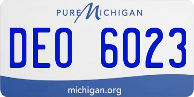 MI license plate DEO6023