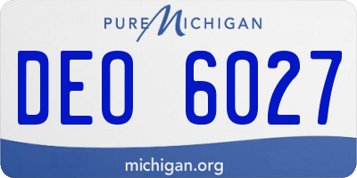 MI license plate DEO6027