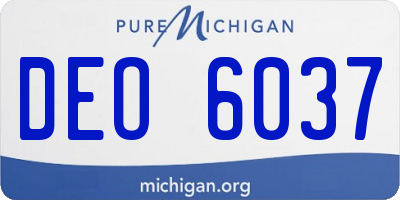 MI license plate DEO6037