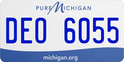 MI license plate DEO6055