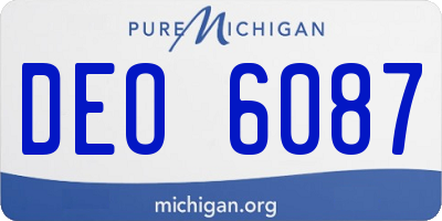 MI license plate DEO6087