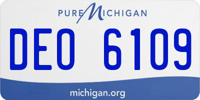 MI license plate DEO6109