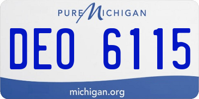 MI license plate DEO6115