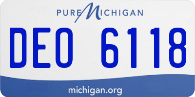 MI license plate DEO6118